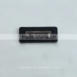 Embossed Leather Patch With Metal Logo for Lady's Handbag thumbnail-4