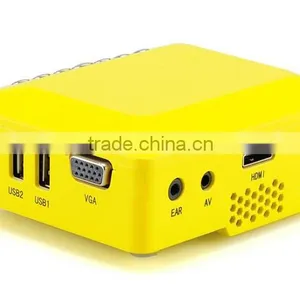 YELLOW MINI PORTABLE DLP PROJECTOR - 0.3 INCH DMD, 150 LUMENS PICO LED PROJECTOR thumbnail-6
