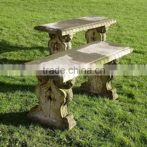 Outdoor Garden Marble Benches With High-backed thumbnail-1