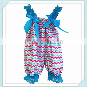 New Baby Girls Rompers New Chevron Satin Adorable Bubble Romper Baby Knickers Turquoise Pink Chevron Satin Petti Bubble Knickers thumbnail-1
