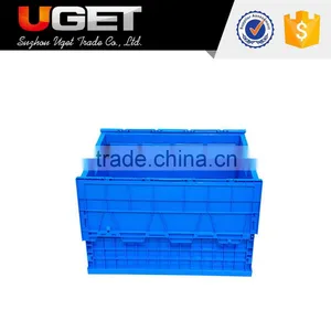Space Saving Durable Foldable Plastic Storage Large Crate With Lid thumbnail-4