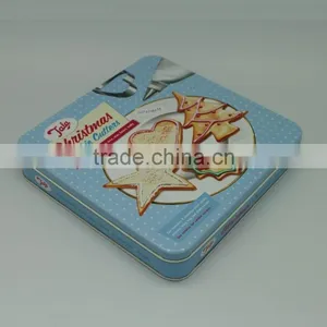 Square Wholesale Cookie Tin Biscuit Tin Tin Box thumbnail-1