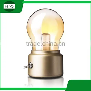 Children Plastic Antique Mini Bulb Shape Usb Charge Led Night Lamp Light thumbnail-2