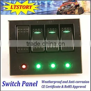 Marine Boat Bridge Control Rocker Switch Panel With Breaker 4 GANG thumbnail-1