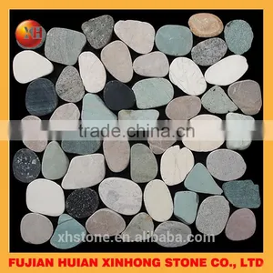 Flat Stone Mixed Pebble Tile, Pebble Tile for Wall Decoration thumbnail-1