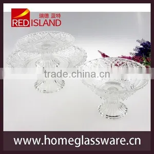 Glass Factory Supply Wholesale Carving Glass Candy Dish Stem Bowl thumbnail-2