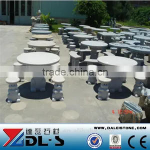 Garden Stone Table and Bench thumbnail-1