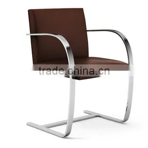 Brno Style Leather Armchair Stainless Steel Chair thumbnail-1