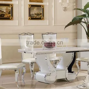 2014 Latest Stylish Stainless Steel Dining Table With Chair AH1061 thumbnail-1