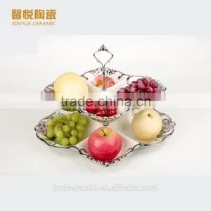High Quality Silver Electroplating Ceramic Departed Plates/dishes thumbnail-1