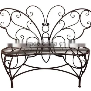 Metal White Butterfly Garden Bench thumbnail-4