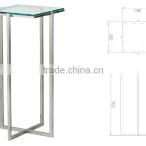 2015 New Design Glass Top Stainless Steel Base Coffee Table thumbnail-2