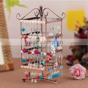 Jewelry Rack Can Be Rotated Four-Story Princess Earrings Frame Round Display thumbnail-1