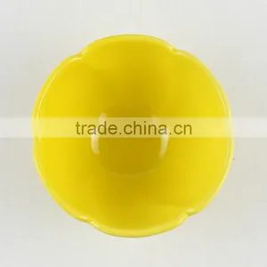 4.5"yellow Color Flower Shape Custom Ceramic Soup Bowl thumbnail-3