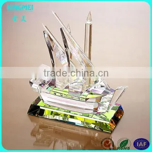 Wholesale Sailing Boat Model Office Decoration Crystal Sailing Boat thumbnail-4