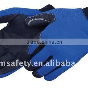 Blue Spandex Synthetic Leather Mechanics Gloves ZJM04 thumbnail-1