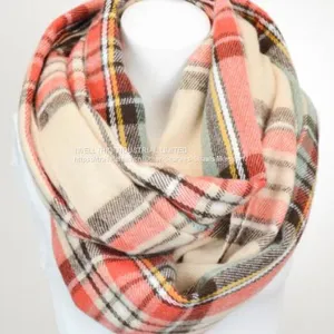 Winter Checked Acrylic Infinity Circle Loop Scarf China Supplier thumbnail-5