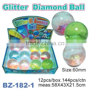 60mm Glitter Diamond Bouncing Ball thumbnail-1
