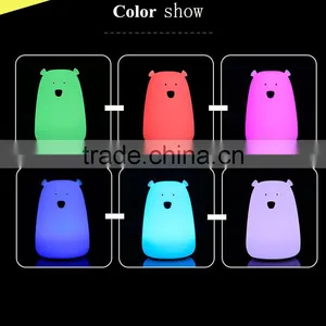 Fancy Animal Usb Kids Mini Portable Touch Sensor Rechargeable Cute Bear Silicone Led Small Night Light thumbnail-3