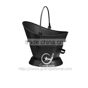 Ash Coal Bucket Powder Coated Black Matt Metal Coal Bucket thumbnail-1
