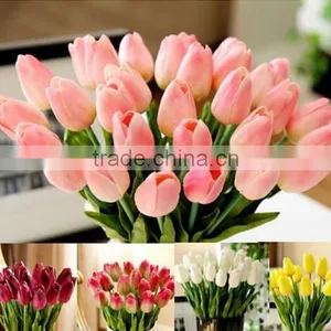 30pcs/lot Tulip Artificial Flower PU Artificial Bouquet Real Touch Flowers For Home Decoration Wedding Decorative Flowers thumbnail-1