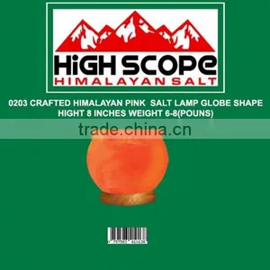 HIMALAYAN PINK CRYSTAL ROCK SALT LAMP CRAFTED GLOBE 8 INCHES HEIGHT thumbnail-1