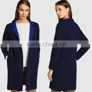 Double Women Coat Roberto Verino in Navy Blue Color Coat Model Long Jackt Coat Wgholesale Custom Clothing OEM thumbnail-1