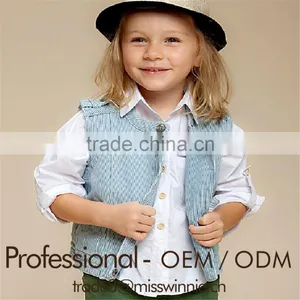 Girls Sleeveless Stripe Vest Design Stylish Kids Girl Autumn Cotton Stripe Waistcoat Custom thumbnail-3