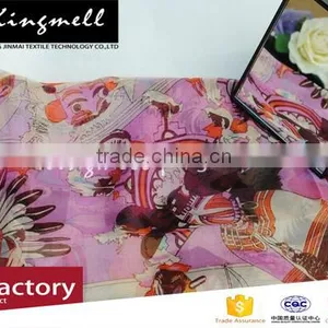 Custom Amazing Bright Colors Pink Digital Printing Silk Scarf thumbnail-3