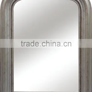 Antique Silver Hand Carved Mirror Frame With Corner Flowers thumbnail-1