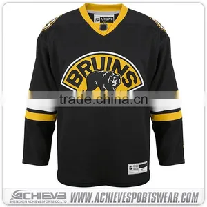 Wholesale Factory Custom Made High Quality Long Sleeves Low MOQ Blank Hockey Jersey thumbnail-1