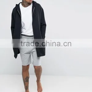 High Quality New Design Custom Drawstring Waist Black Piping Cotton Viscose Breathable Jersey Grey Men's Running Fashion SHorts thumbnail-1