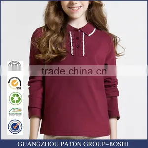 2017 Spring Selling Student Girls' Long Sleeve T-shirt, British Solid Color College Long Sleeve T-shirt thumbnail-1
