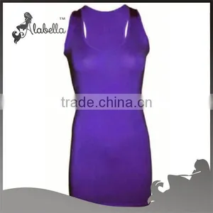 New Womens Plus Scoop Neck Racer Back Sleeveless Long Jersey Vest Top Size 16-20 thumbnail-4