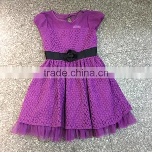 Girls' Stocklots Latest Designs Purple Fancy Party Dress thumbnail-1