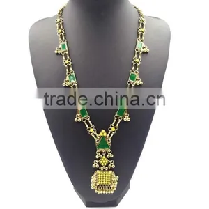 Vintage Ethnic Long Chain Silver Sweater Necklace Jewelry ,big Brand Jewelry thumbnail-3