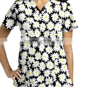 Fashion! Printed Womens Scrubs Uniforms OEM thumbnail-1