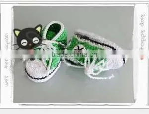 Hand Crochet Baby Shoes With Latchet Fashion Toddlers Infant Winter Knitted Shoes thumbnail-1