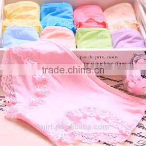 OEM Pure Color Lace Bamboo Charcoal Comfortable Women Underwear 100A thumbnail-2