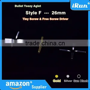 (MOQ:100pcs) 26mm Yeezy Shoelaces Metal Bullet Endings - DIY Shoelace Accessories in Gold&Silver&Gun Black - Accept Custom thumbnail-3
