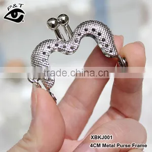 4CM Silver Color Metal Purse Frame Sew on Handles for Handbags Accessories thumbnail-3