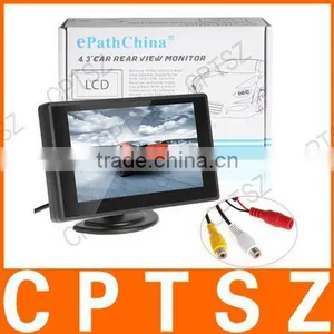 4.3 Inch Color TFT LCD Parking Car Rear View Monitor Car Rearview Backup Monitor 4.3'' 2 Video Input for Reverse Camera DVD thumbnail-1