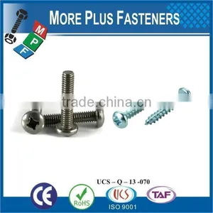 Taiwan M3 M12 M4-0.7 x 14mm DIN 7985 Phillips Drive Pan Head Grade A2 Stainless Steel Machine Screw With Hex Double Lock Washer thumbnail-6