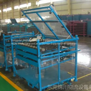 Portable Warehouse Storage Stacking Galvanized Steel Metal Pallet thumbnail-1