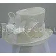 Ivory Wedding Sinamay Ladies Hats Sinamay Leaves With Feather Trim thumbnail-1