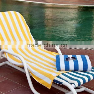 Hot Sale 100% Cotton Wholesale Stripe Hotel Pool Large Beach Towel Custom thumbnail-1