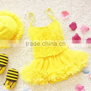 Wholesale Princess Pink Dress Style Swimsuit for Children Models thumbnail-3