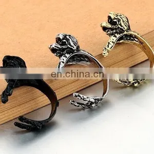10 Styles Dog Ring Vintage Animal Puppy Wrap Ring Open Adjustable Resizeable thumbnail-5