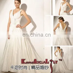 EB964 Noble Taffeta With Delicate Beaded Embroidery New Wedding Dress thumbnail-1