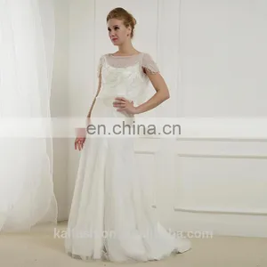 EB2912A A Line Scoop Two Piece Match Crystal Beading Exquisite Wedding Dress thumbnail-1